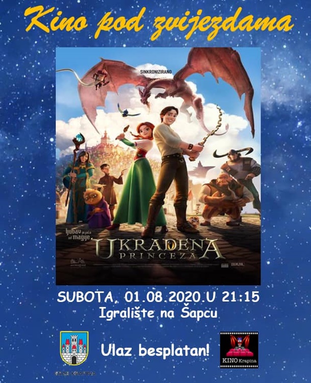 Kino pod zvijedama u Krapini - Večeras crtani film Ukradena princeza