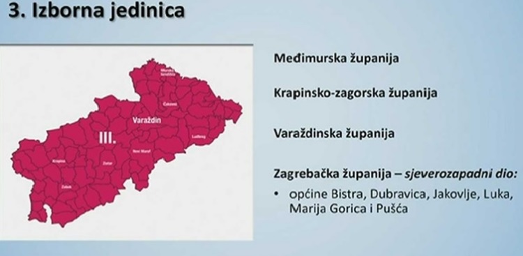 Hrvatski sabor izglasao nove izborne jedinice: U trećoj su Varaždinska, Međimurska, Krapinsko-zagorska te nekoliko općina Zagrebačke županije