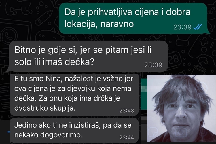 Predator u Zagrebu traži cimericu: "Za curu koja ima dečka, cijena je dvostruko skuplja"